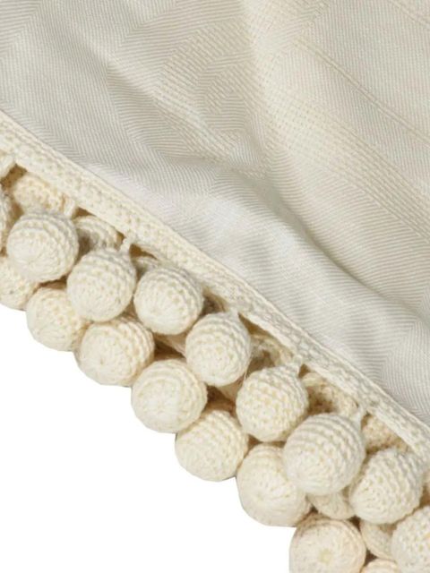 Max Mara pompom-trim scarf - White - zdjęcie produktu nr 2