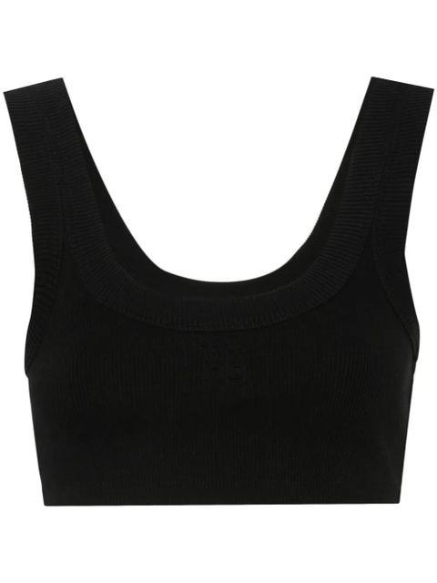 Alexander Wang embossed-logo cropped tank top - Black - zdjęcie produktu nr 1