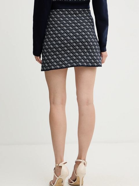 Guess spódnica z domieszką wełny AUBREY kolor granatowy mini ołówkowa W5BD81 Z3JD2