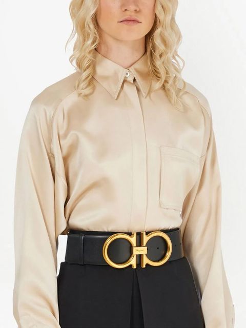 Ferragamo Donna Gancini leather belt - Black