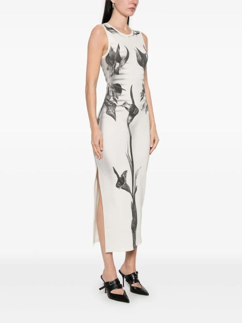 Jean Paul Gaultier floral-print midi dress - White