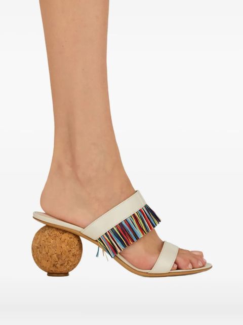Ferragamo 75mm fringed sandals - White