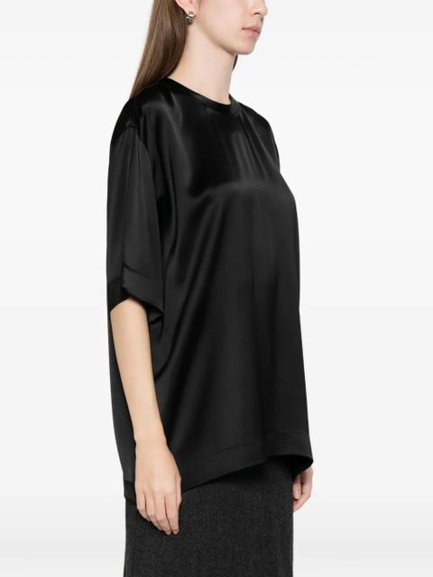 TOTEME satin T-shirt - Black
