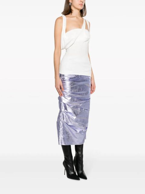 The Attico asymmetric ribbed top - White