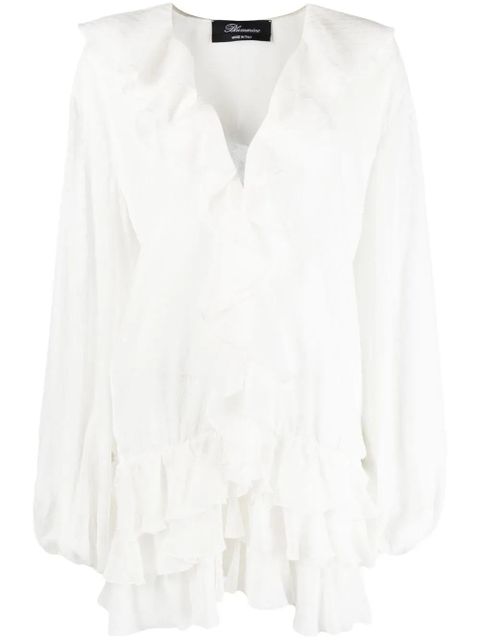 Blumarine fil coupé ruffled blouse - White - zdjęcie produktu nr 1