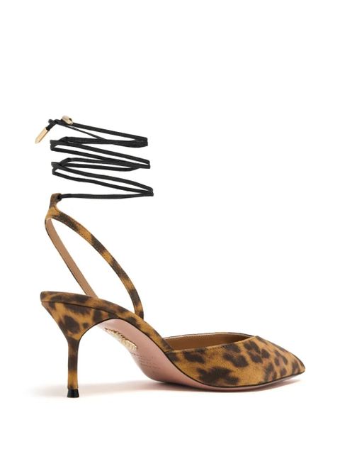 Aquazzura Beyond 65mm leather pumps - Brown
