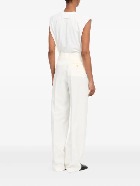 MM6 Maison Margiela pleated tailored trousers - White