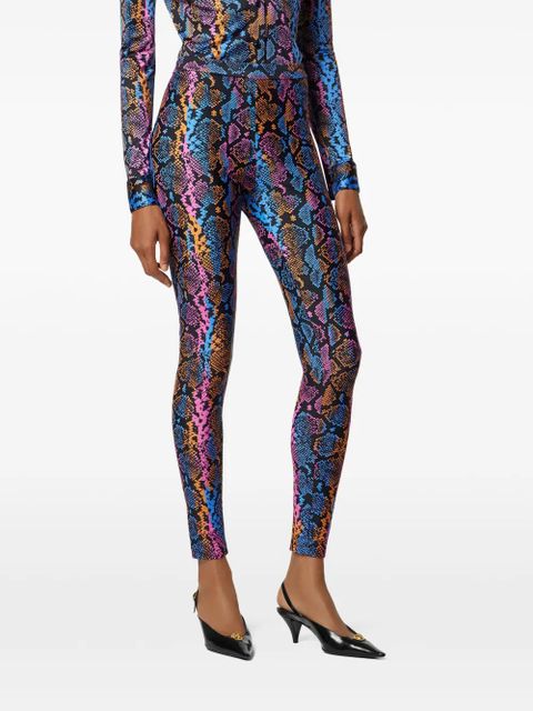 Versace snakeskin-print leggings - Black