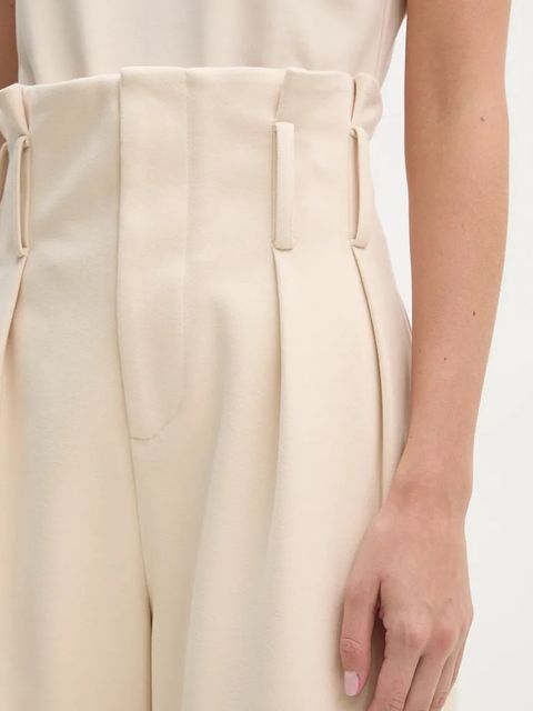 IRO spodnie damskie kolor beżowy proste high waist WM23KOTEL