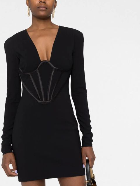 Versace corset-style minidress - Black