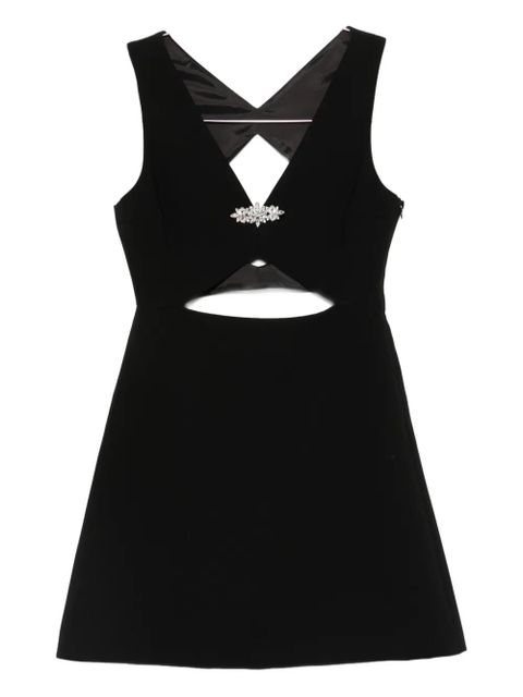 Maje brooch cut-out mini dress - Black