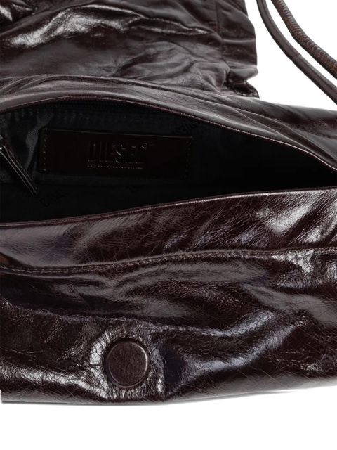 Diesel pleated clasp tote bag - Brown