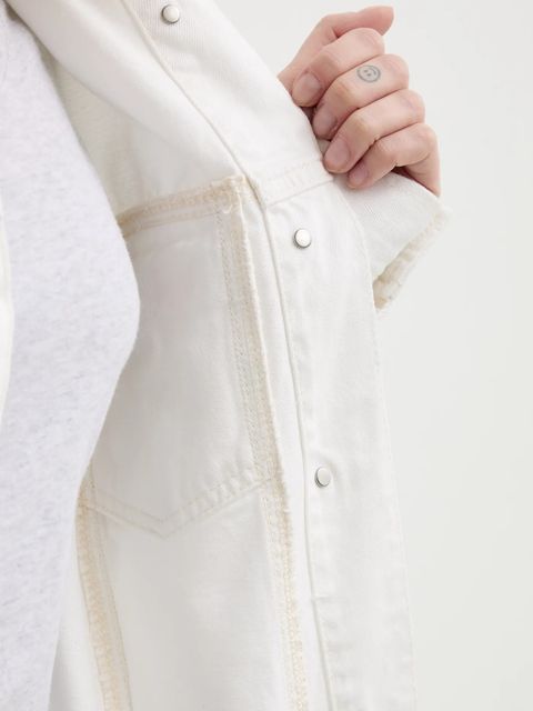 Filippa K kurtka jeansowa kolor biały przejściowa 31576