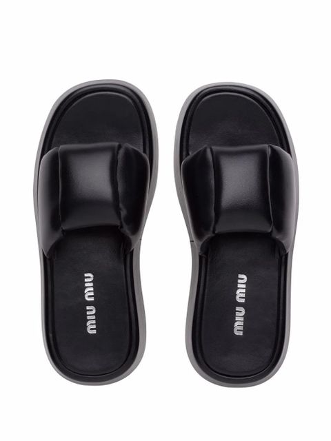 Miu Miu padded leather sandals - Black