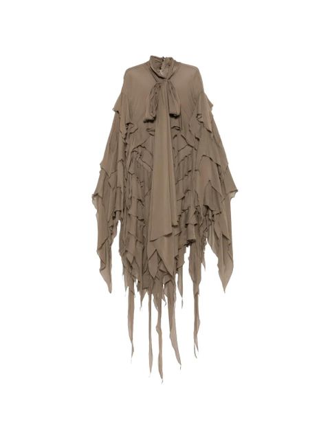 Blumarine ruffled pussy-bow dress - Brown - zdjęcie produktu nr 1