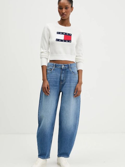 Tommy Jeans sweter damski kolor beżowy DW0DW21690