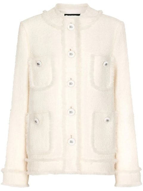 Dolce & Gabbana single-breasted tweed jacket - Neutrals - zdjęcie produktu nr 1