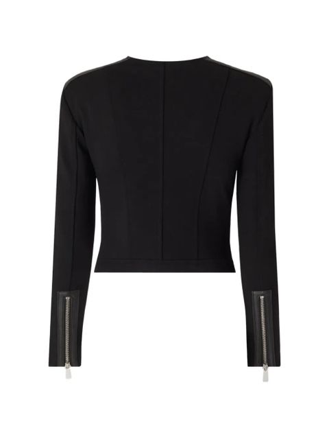 PINKO bustier zip-up leather jacket - Black - zdjęcie produktu nr 2