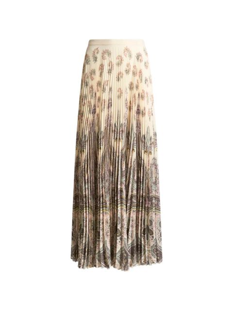 ETRO placed print pleated maxi skirt - Neutrals - zdjęcie produktu nr 1