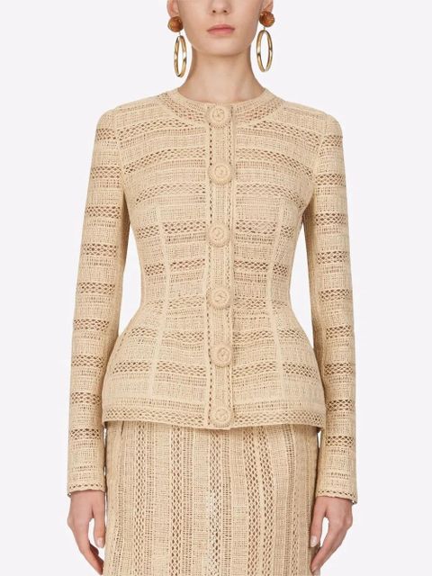 Dolce & Gabbana embroidered single-breasted blazer - Neutrals