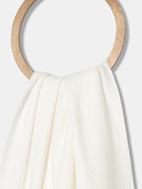 Answear.LAB szalik z wełną kolor biały gładki - zdjęcie produktu nr 2