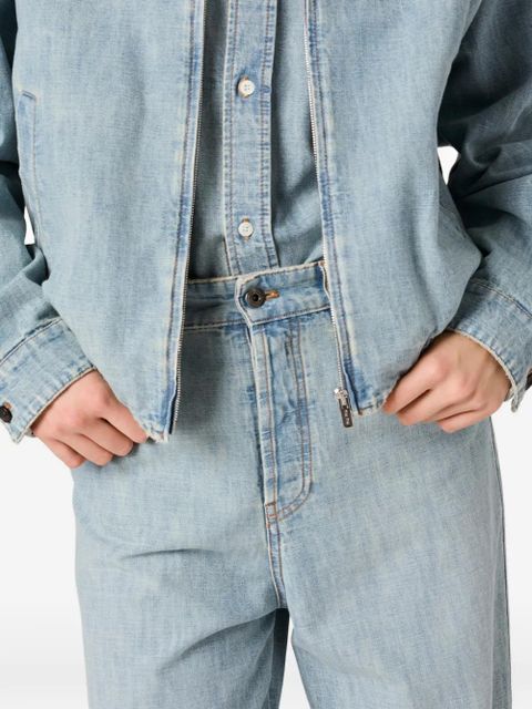 Miu Miu logo-lettering jeans - Blue