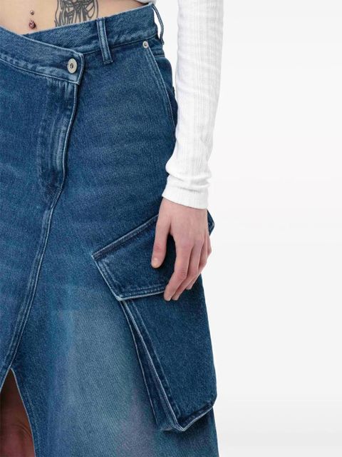 JW Anderson cargo denim midi skirt - Blue