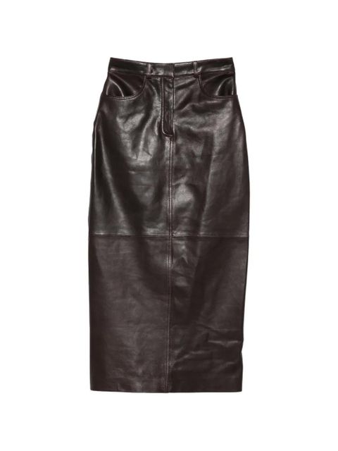Nour Hammour Ghalia pocket pencil midi skirt - Brown - zdjęcie produktu nr 1