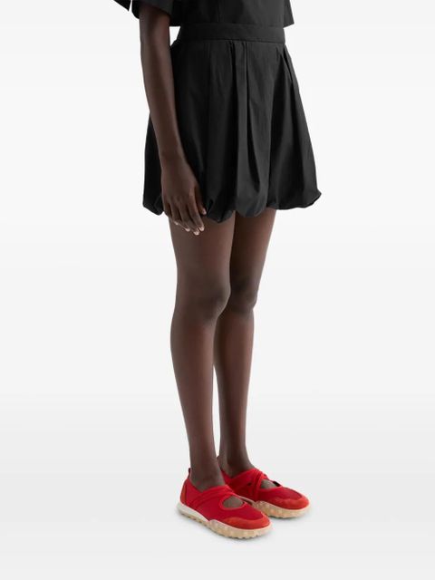 Jil Sander gathered balloon poplin shorts - Black