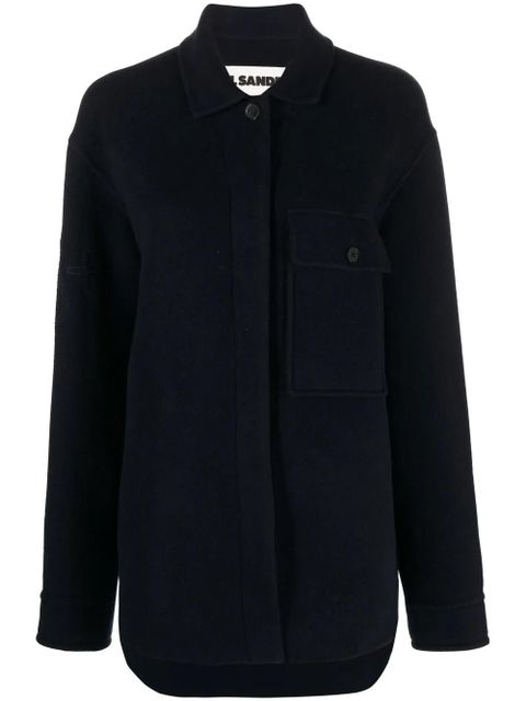 Jil Sander flocked-monogram wool jacket - Blue - zdjęcie produktu nr 1
