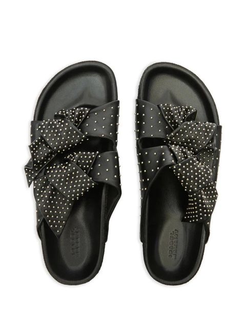 ISABEL MARANT Lennyo studded bow sandals - Black