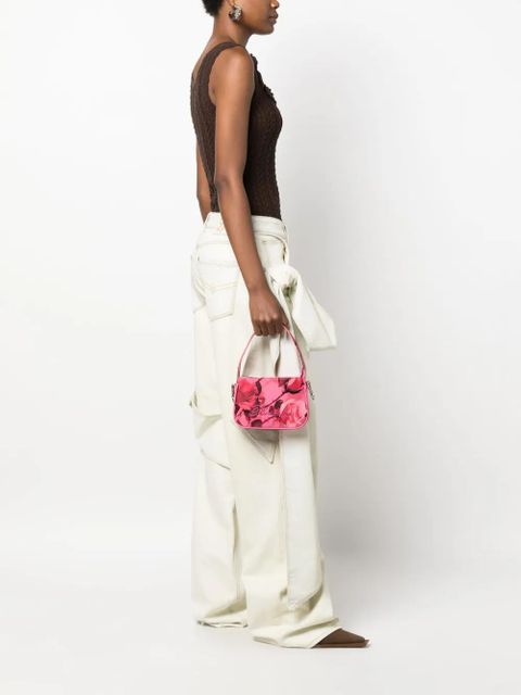 Blumarine rhinestone-logo floral-print leather tote bag - Pink - zdjęcie produktu nr 2