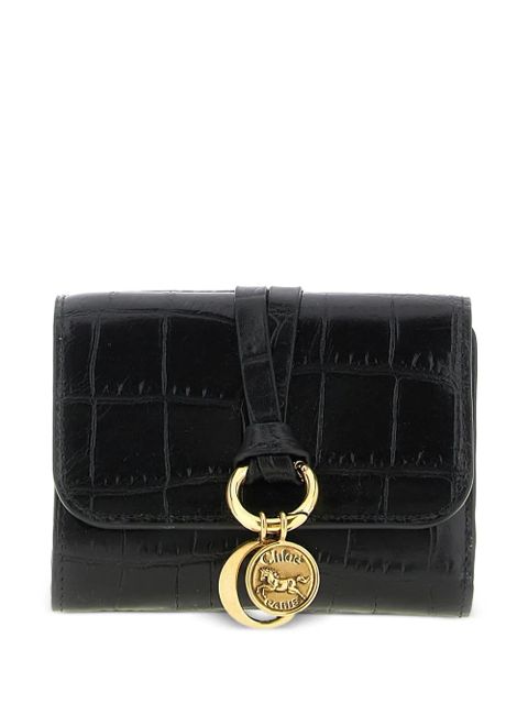 Chloé small Alphabet crocodile-effect leather wallet - Black - zdjęcie produktu nr 1