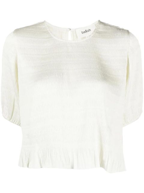 Ba&Sh ruched short-sleeved blouse - Neutrals - zdjęcie produktu nr 1
