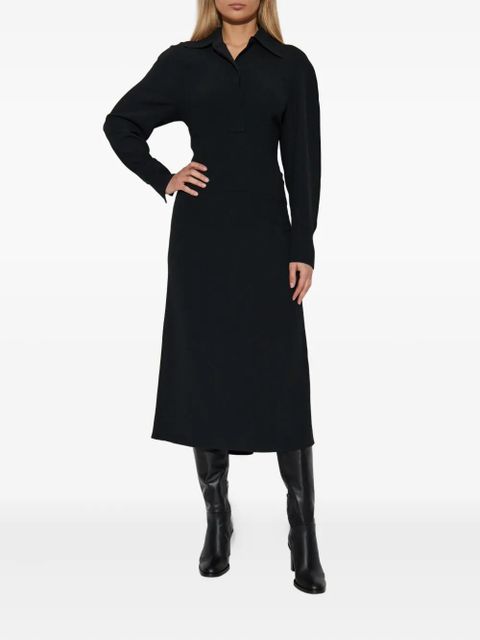 Victoria Beckham spread-collar long-sleeve midi dress - Black