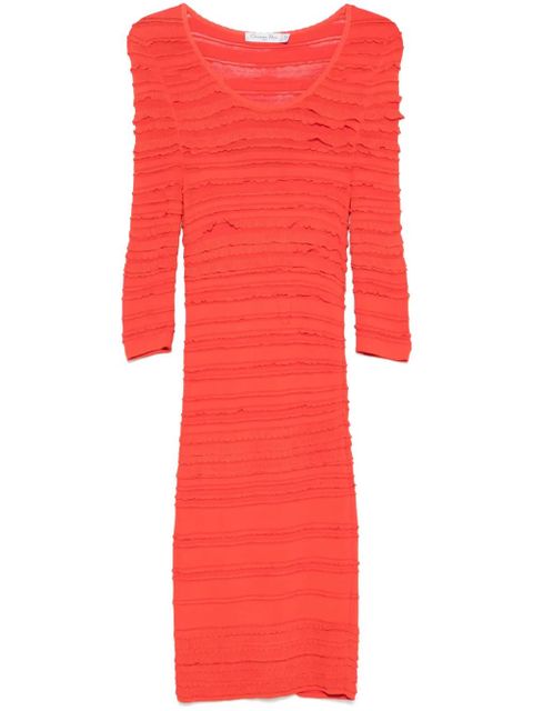 Christian Dior Pre-Owned ruffle-detail midi dress - Orange - zdjęcie produktu nr 1