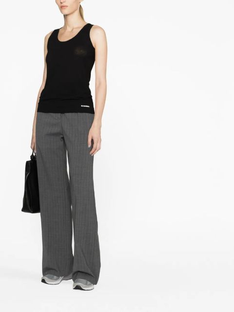 Jil Sander logo-print cotton tank top - Black - zdjęcie produktu nr 2