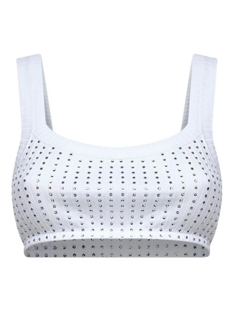 The Attico crystal-embellished ribbed top - White - zdjęcie produktu nr 1