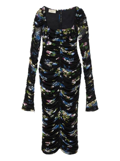 Blumarine floral-print midi dress - Black - zdjęcie produktu nr 1