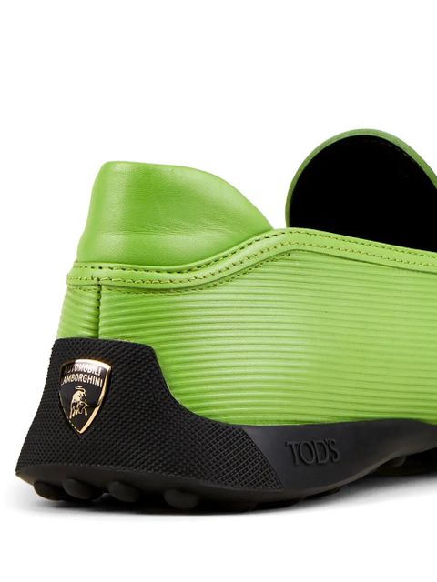 Tod's Automobili Lamborghini slip-on leather driving shoes - Green