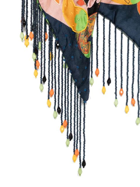 ETRO paisley-pattern beaded scarve - Blue