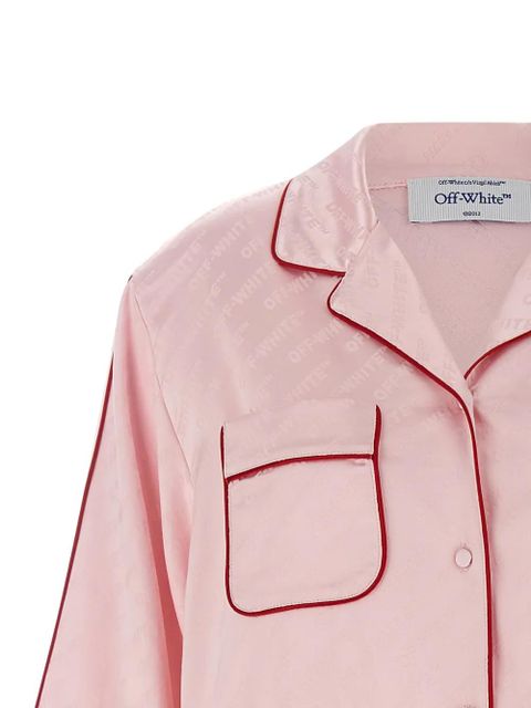 Off-White jacquard piping shirt - Pink