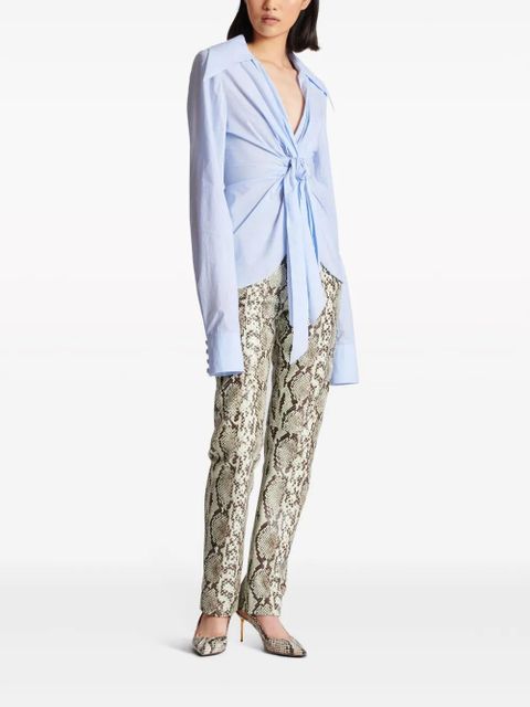 Balmain gingham-check pattern cotton shirt - Blue