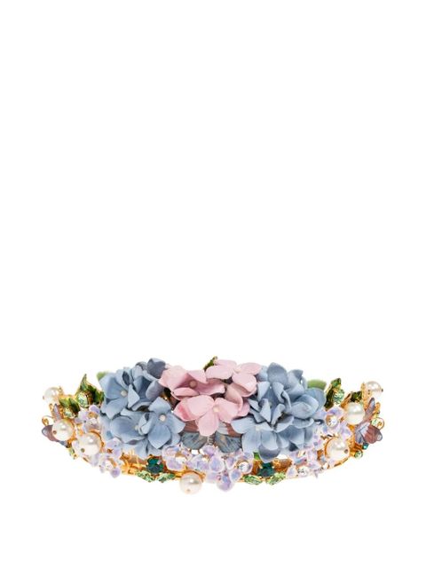 Dolce & Gabbana floral-embellished headband - Blue