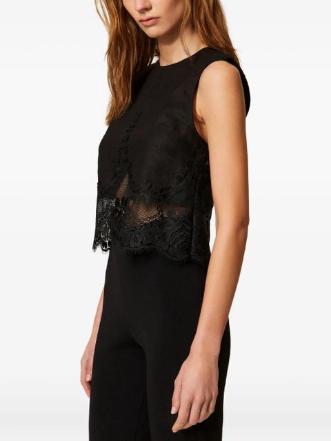 TWINSET lace-detail top - Black
