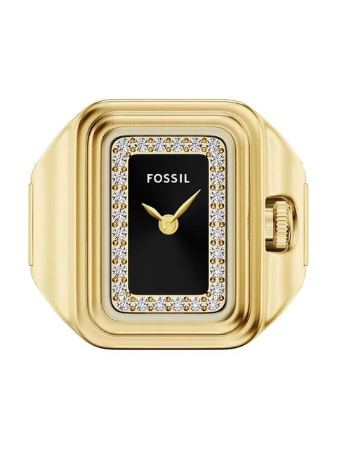 Fossil pierścionek z zegarkiem damski kolor złoty ES5447