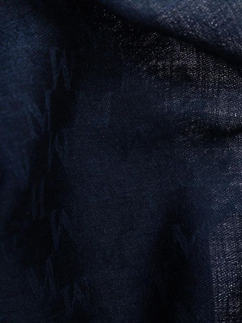 Max Mara monogram-jacquard scarf - Blue