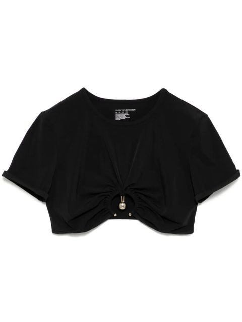 Christopher Esber Ruched Orbit Crop T-shirt - Black - zdjęcie produktu nr 1