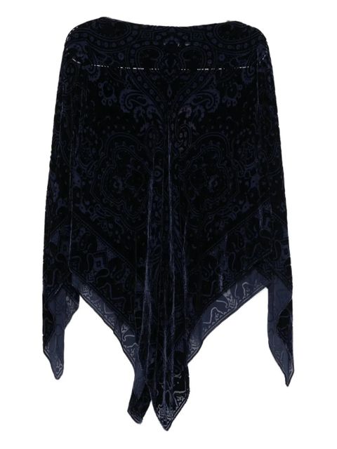 ETRO paisley-velvet poncho - Blue - zdjęcie produktu nr 2