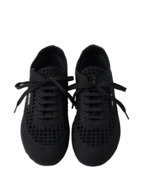 Prada round-toe lace-up sneakers - Black